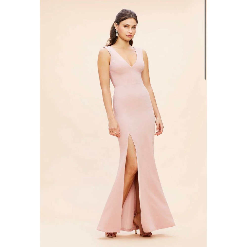 NWT Dress the Population Mermaid Gown Blush Medium